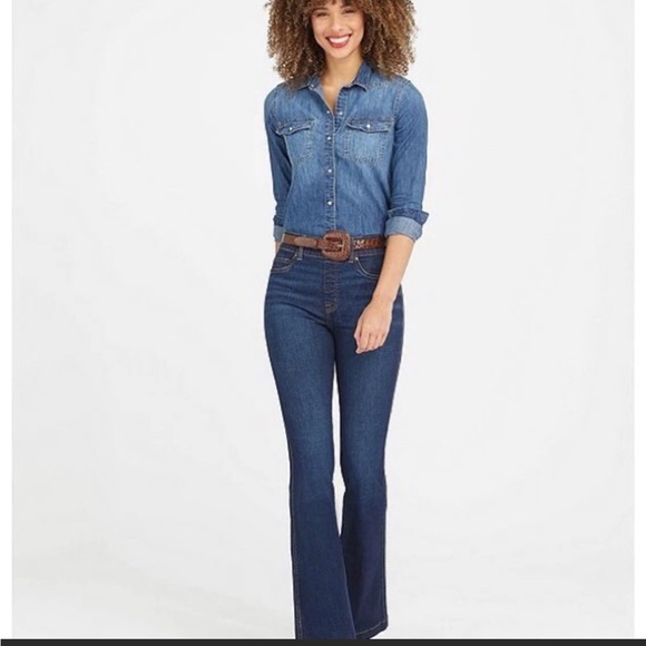 SPANX flare denim pull-on jeans midnight - Picture 4 of 4